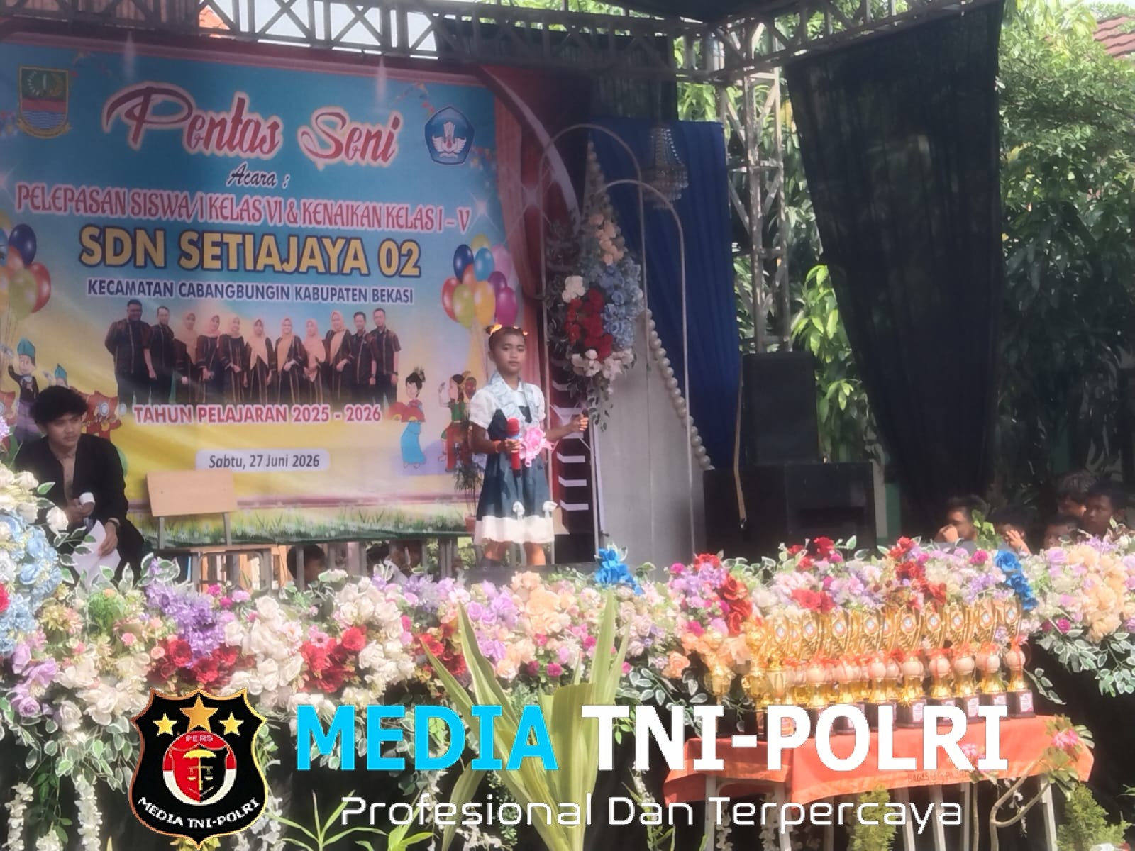 Jaga Jakarta Jaga Bekasi, Polsek Cabangbungin Monitoring Pelepasan Siswa dan Kenaikan Kelas SDN Setiajaya 02