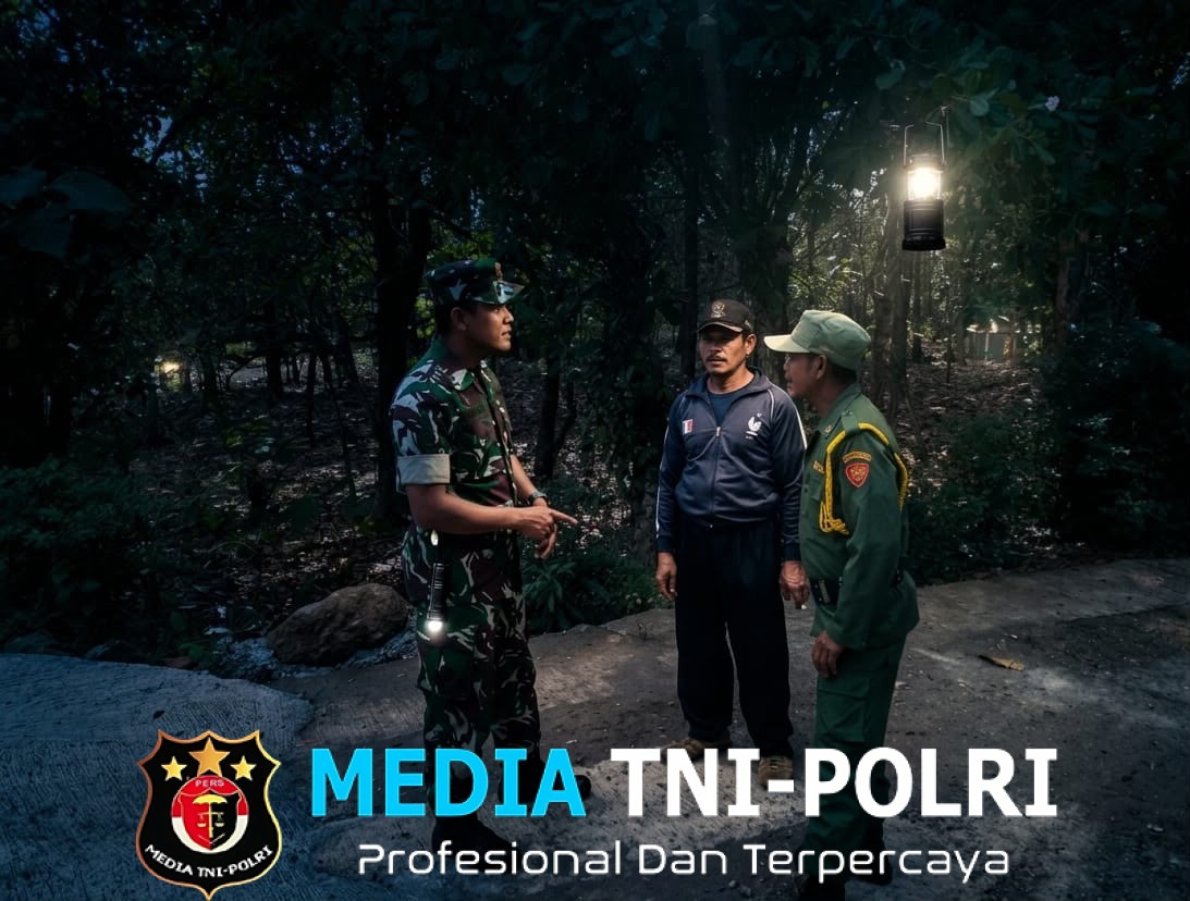 Patroli Malam TNI dan Linmas Wujud Nyata Menjaga Keamanan Warga