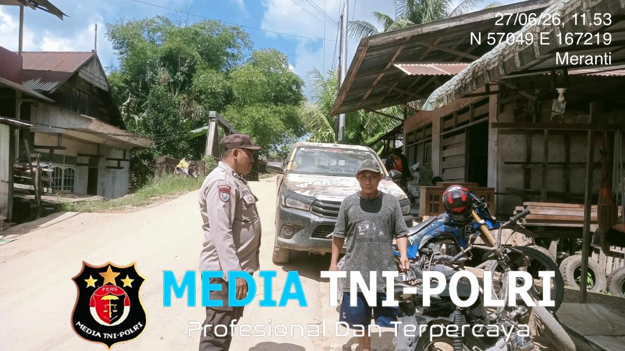 Humanis di Tengah Terik, Polsek Meranti Sambangi Warga Sambil Berikan Himbauan Keamanan