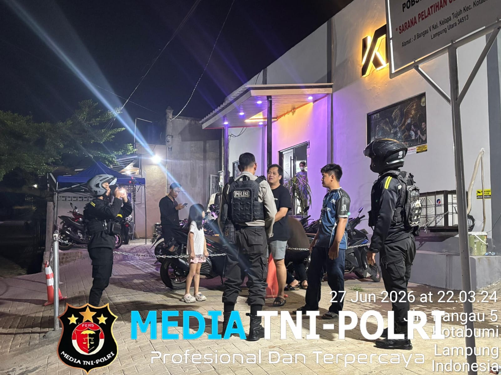 Cegah Gangguan Kamtibmas, Polres Lampung Utara Intensifkan Patroli Malam