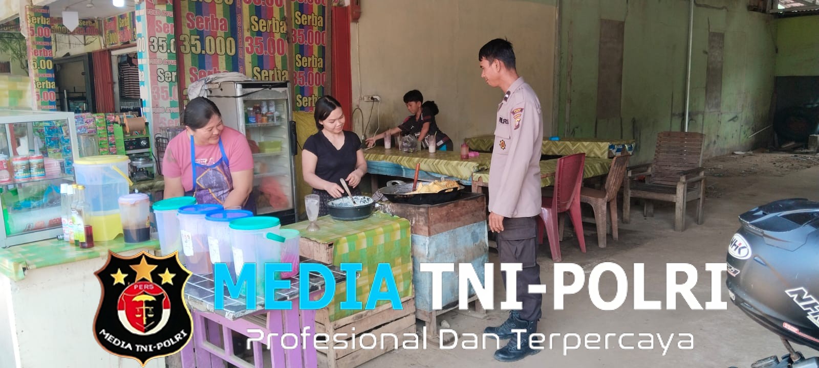 Hangatnya Silaturahmi Polisi Sengah Temila Ngobrol Santai Dengan Penjual Gorengan Sambil Jaga Keamanan