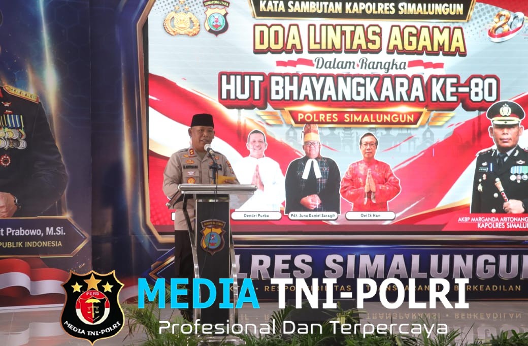 Sambut HUT Bhayangkara ke-80, Polres Simalungun Gelar Doa Bersama Lintas Agama dan Bagikan Sembako untuk Lansia hingga Anak Yatim