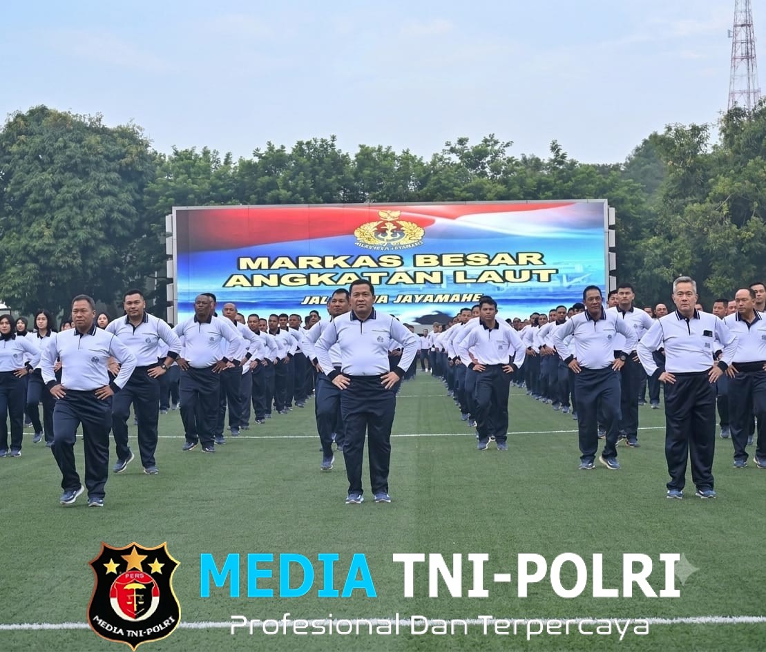 Wakasal Pimpin Olahraga Bersama di Mabesal, Kobarkan Semangat Soliditas dan Hidup Sehat