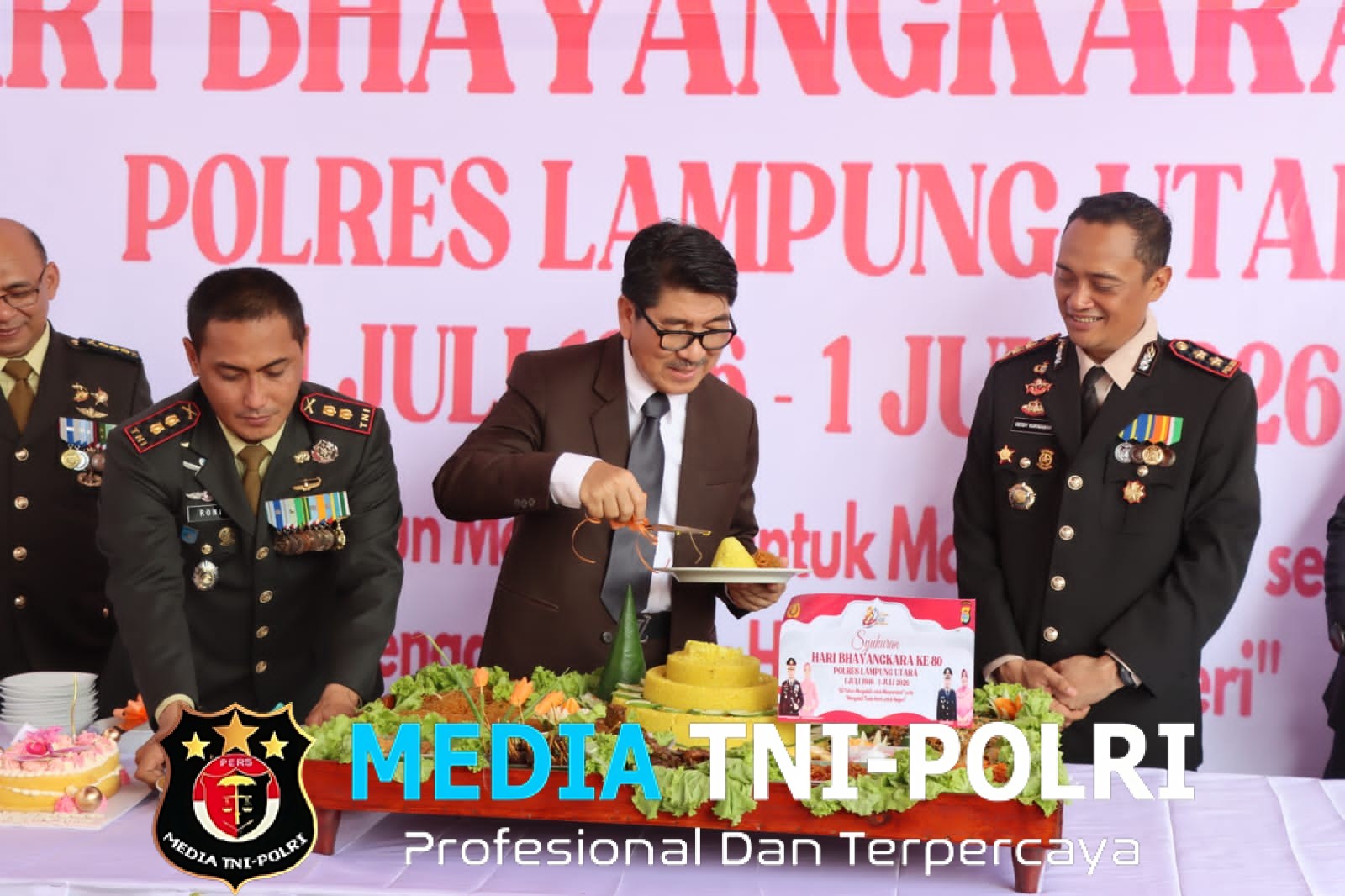 Polres Lampung Utara Gelar Upacara dan Syukuran Hari Bhayangkara ke-80