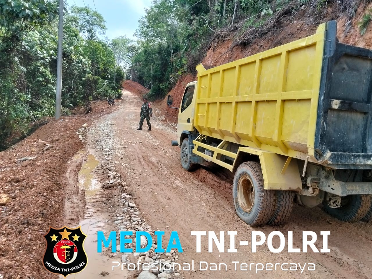 Karya Bakti Kodim 0420/Sarko Terus Berjalan, Rehab Jalan 1 Kilometer di Limun Capai Progres 63 Persen