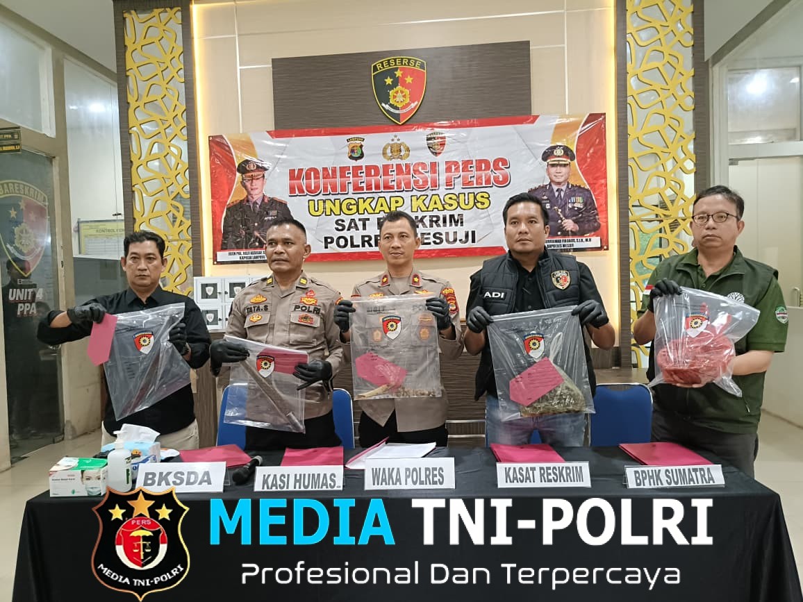 Bongkar Kasus Pembunuhan Satwa Dilindungi Jenis Tapir yang Viral, Sat Reskrim Polres Mesuji Tangkap 4 Tersangka