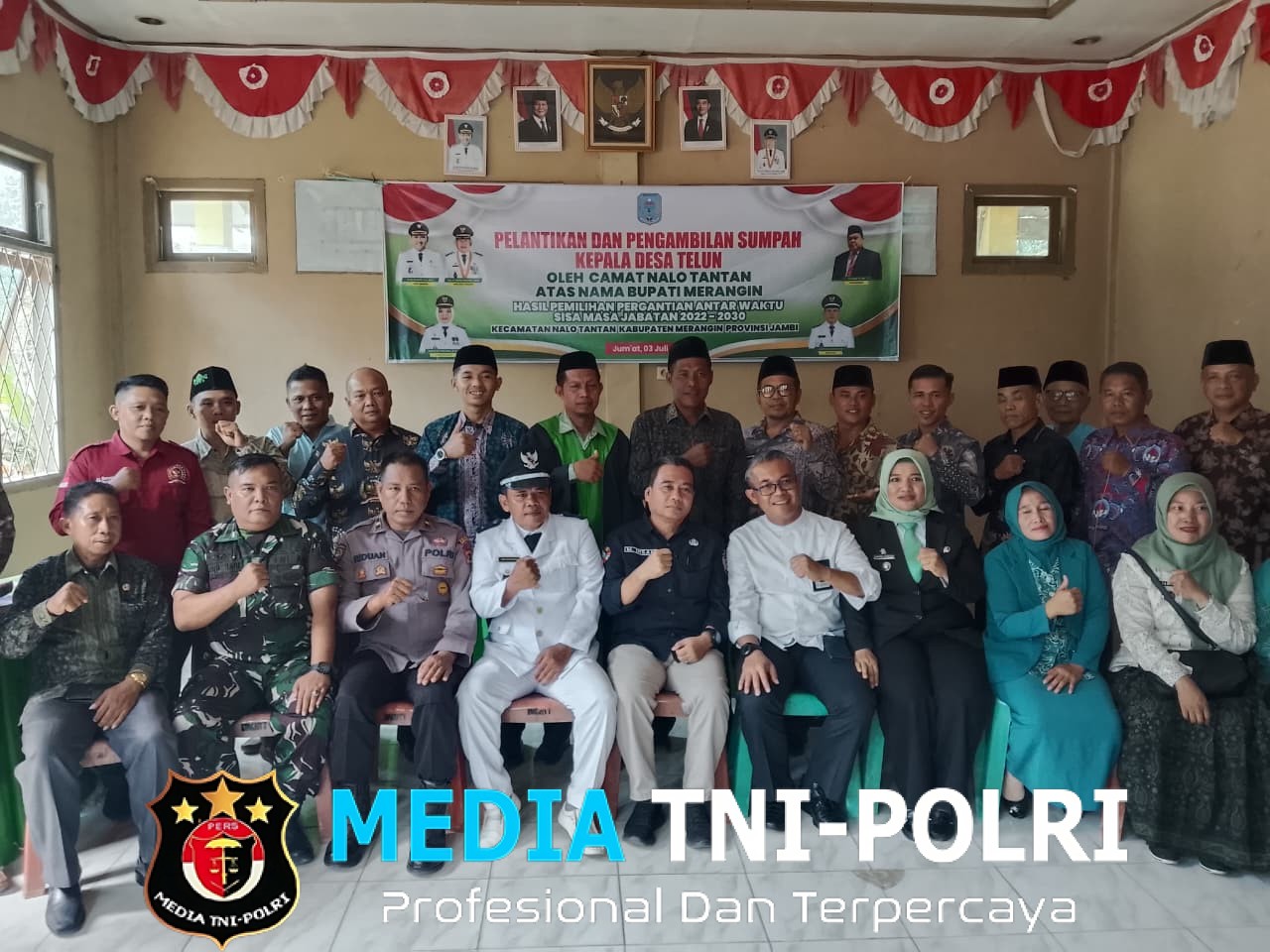 Batuud Koramil 420-09/Bangko Hadiri Pelantikan Kepala Desa Telun, Wujud Sinergi TNI Mendukung Pemerintahan Desa