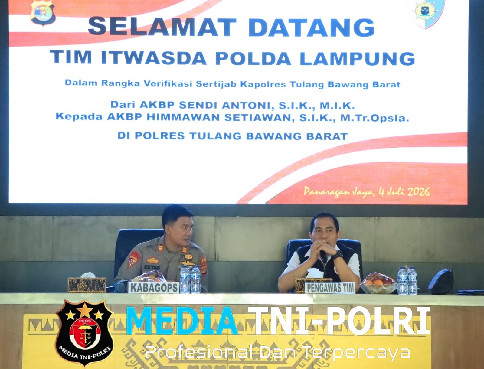 Tim Verifikasi Itwasda Polda Lampung Laksanakan Verifikasi dalam Rangka Sertijab Kapolres Tulang Bawang Barat