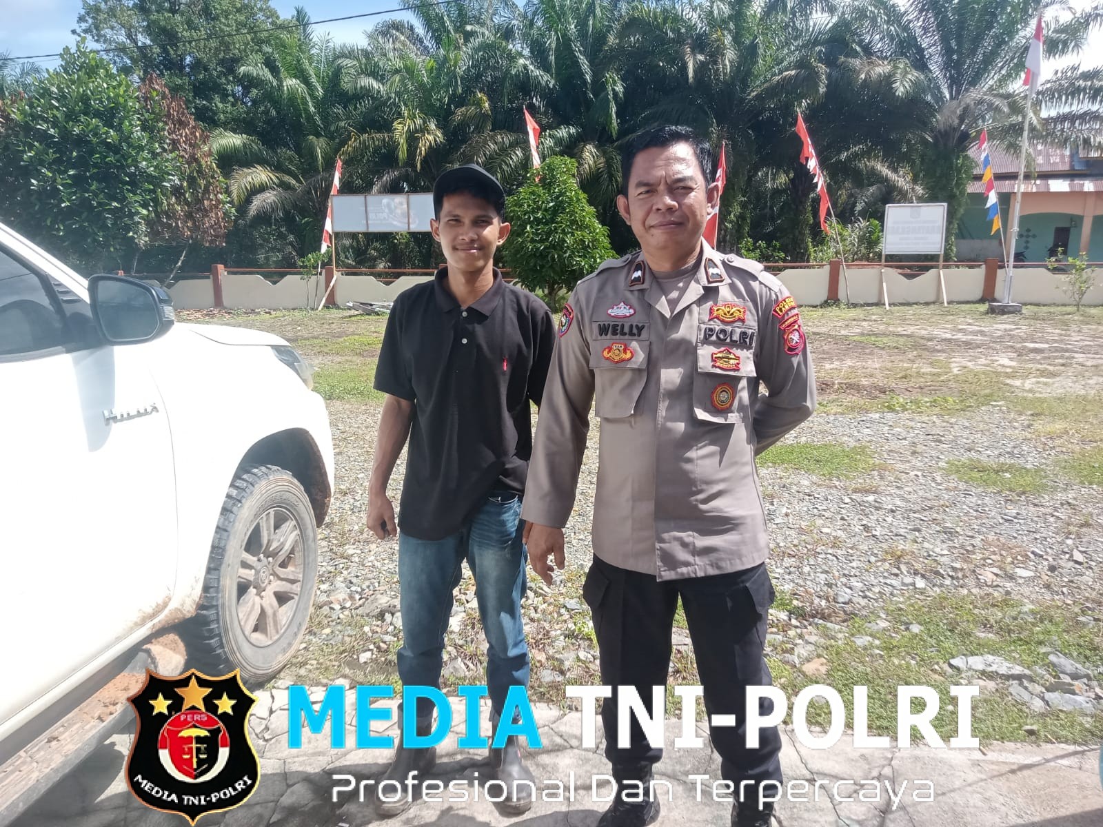 Di Tengah Cuaca Panas, Polisi Tetap Turun ke Lapangan Berikan Imbauan Cegah Kejahatan