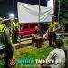 Patroli Blue Light, Satlantas Polres Lampung Utara Imbau Komunitas Mobil Tertib Berlalu Lintas