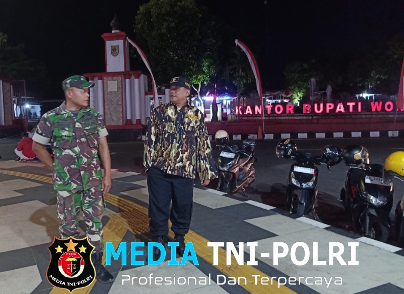 Patroli Malam TNI di Jantung Kota Wonogiri, Serka Jumadi Pastikan Situasi Tetap Aman dan Kondusif
