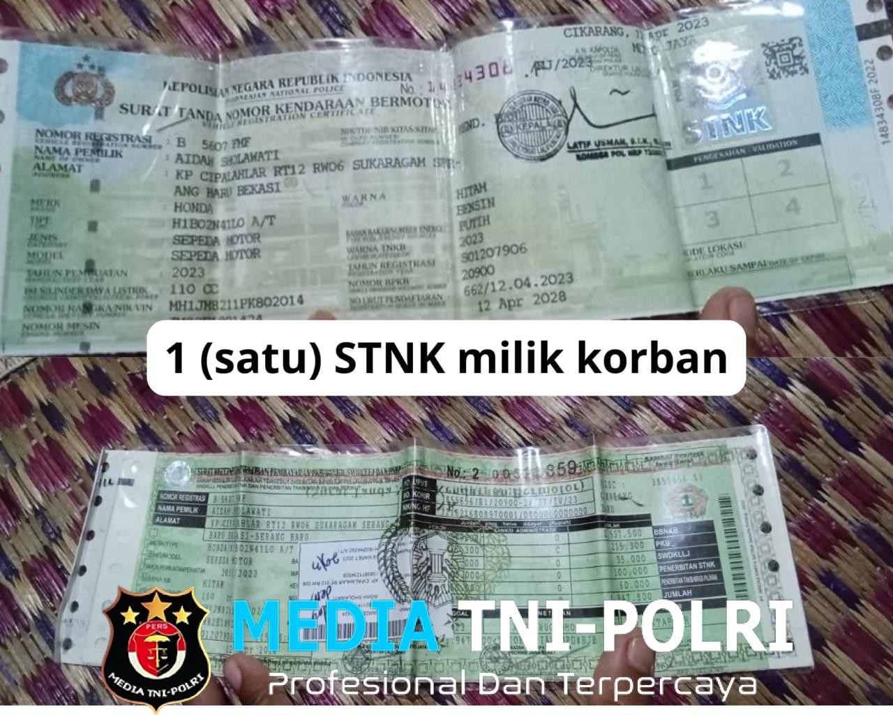 Jaga Jakarta Jaga Bekasi, Polres Metro Bekasi Ungkap Kasus Curanmor di Cikarang Timur dan Amankan Dua Terduga Pelaku