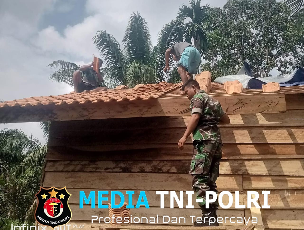 Kodim 0420/Sarko Utamakan Atap Genteng dalam Program Karya Bakti Skala Besar RTLH Demi Kenyamanan Warga