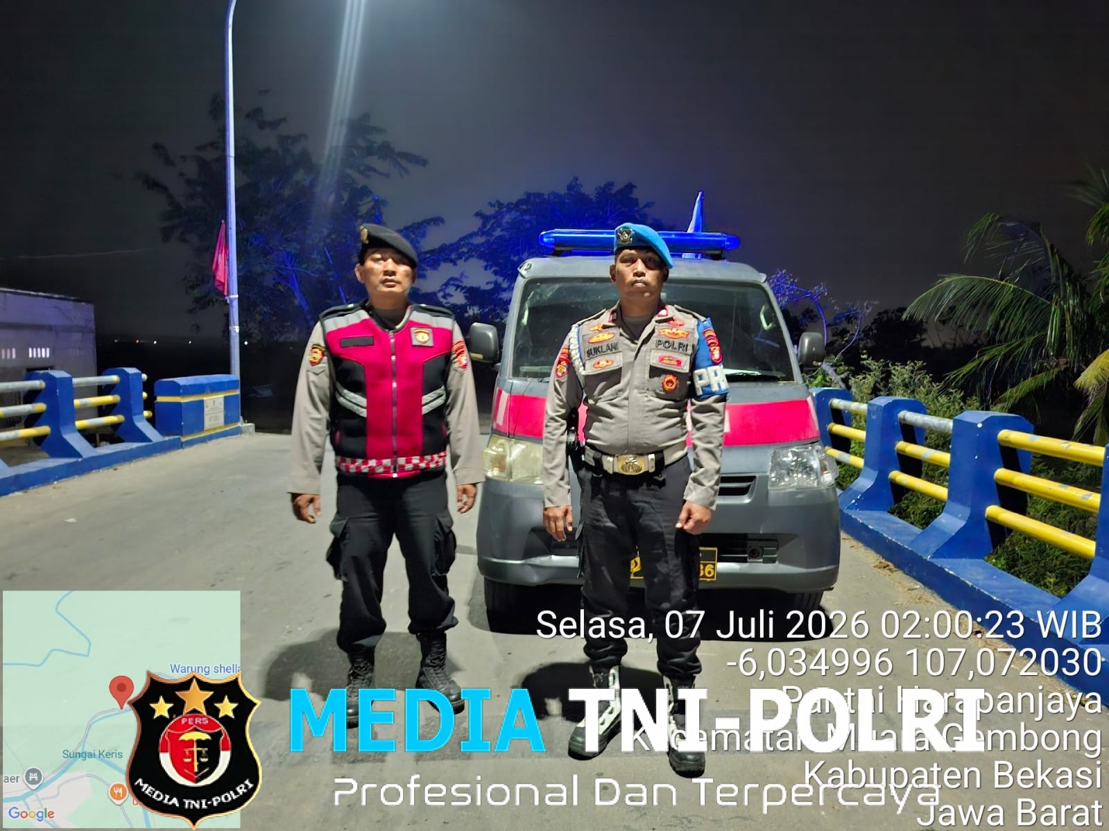 Jaga Jakarta Jaga Bekasi, Patroli Biru Polsek Muara Gembong Perkuat Patroli KRYD Antisipasi Guantibmas