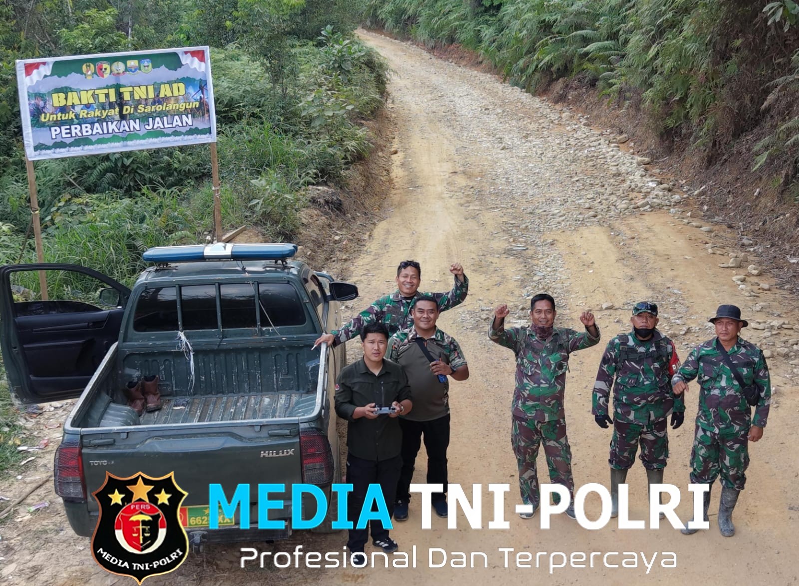 Karya Bakti TNI, Jalan Penghubung Desa di Wilayah Koramil 420-02/M.Limun Kini Lebih Layak Dilalui