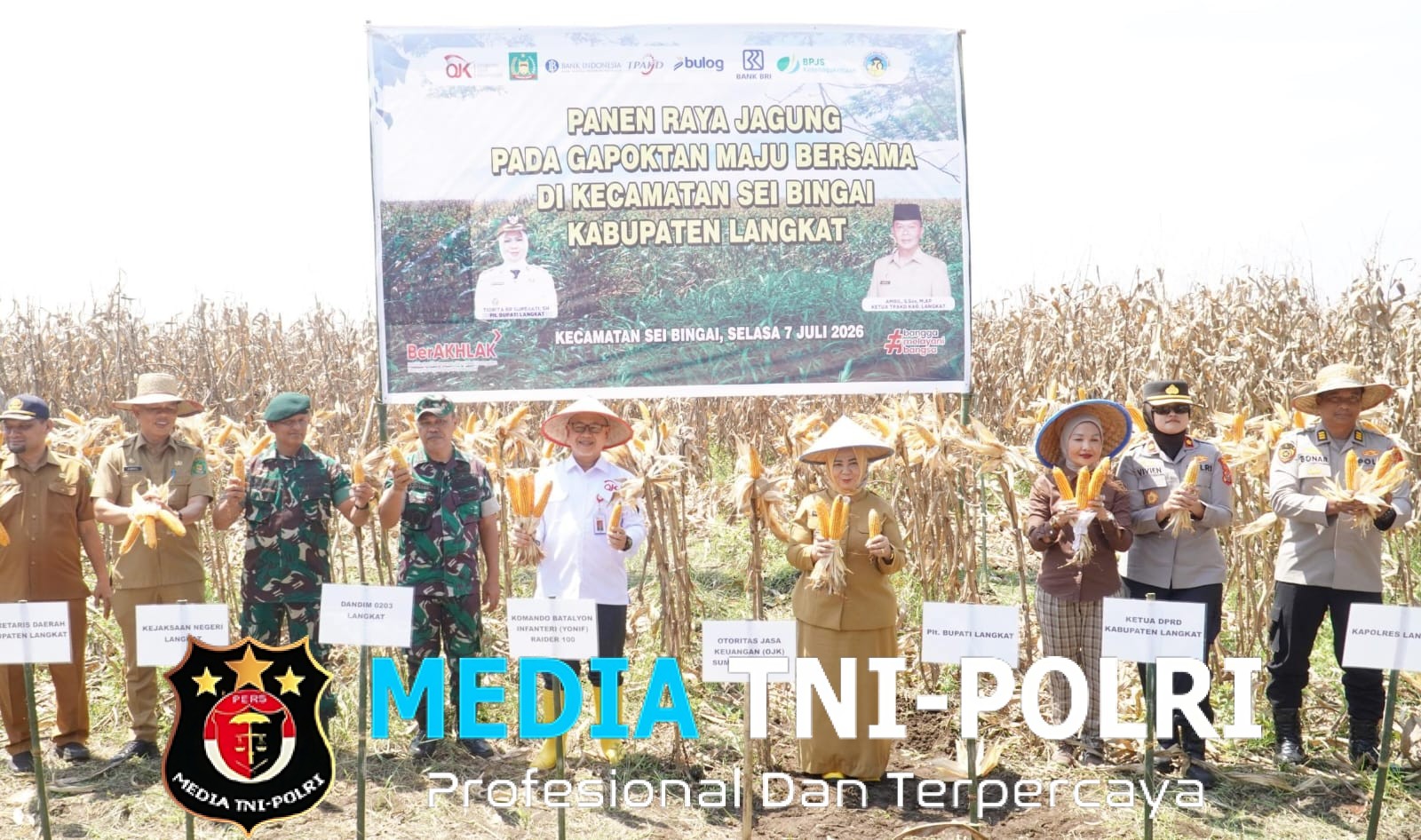 Wakapolres Langkat Hadiri Panen Raya Jagung Bersama Gapoktan Maju Bersama di Sei Bingai