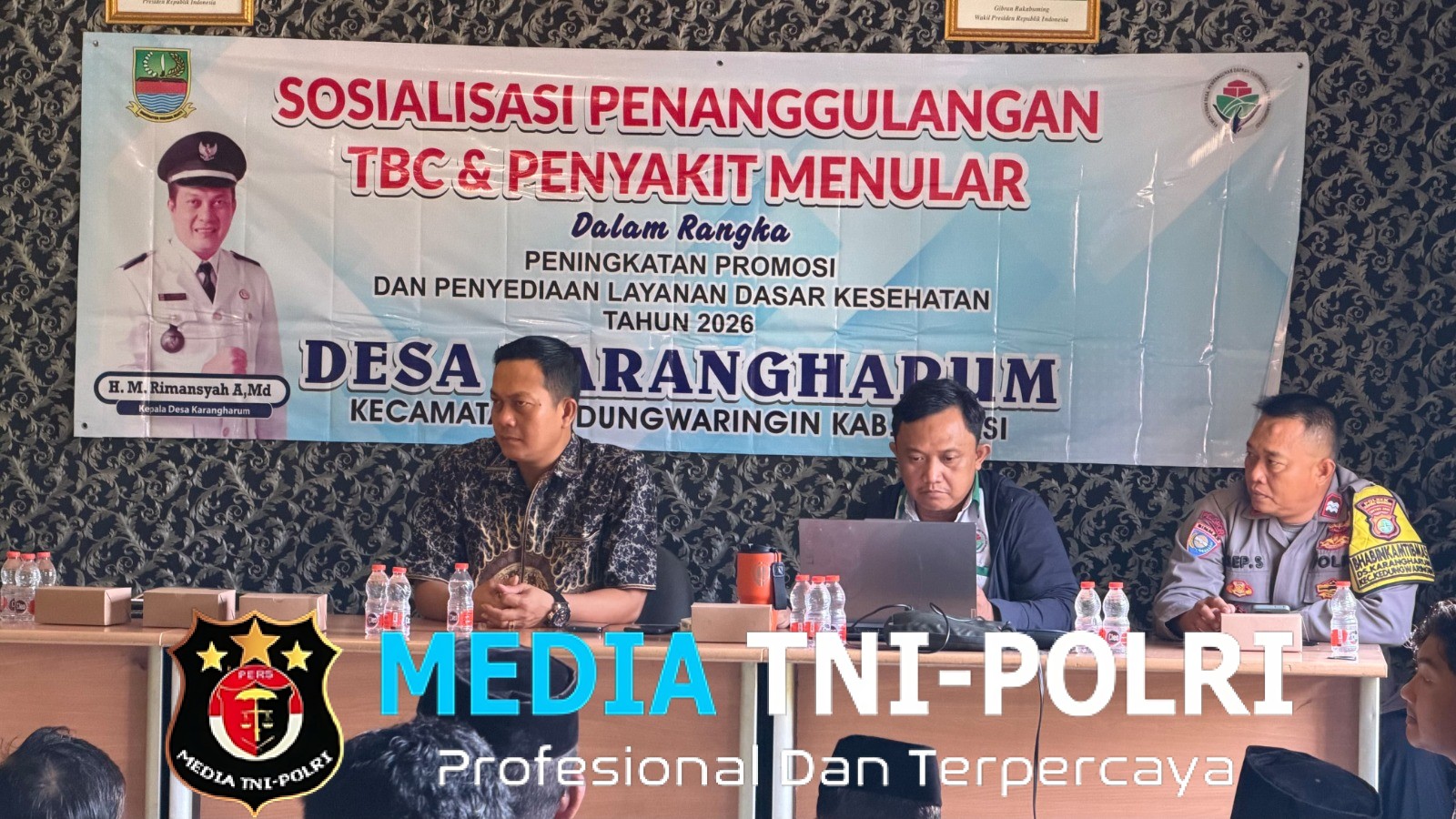 Bhabinkamtibmas Karangharum Hadiri Rapat Minggon dan Sosialisasi Penanggulangan TBC