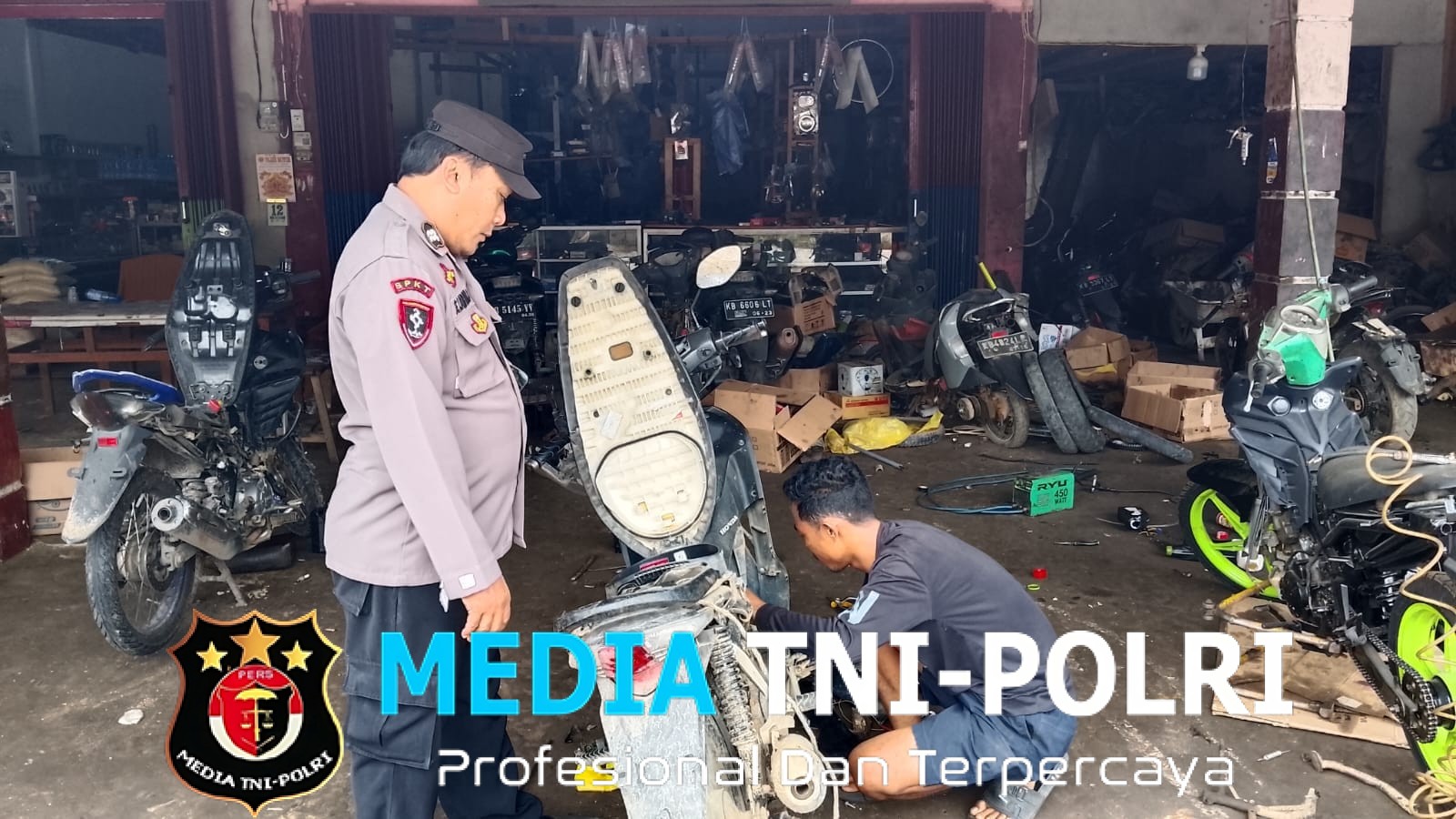 Waspada! Polsek Kuala Behe Gencar Patroli Bengkel, Minta Mekanik Teliti Terima Servis Kendaraan