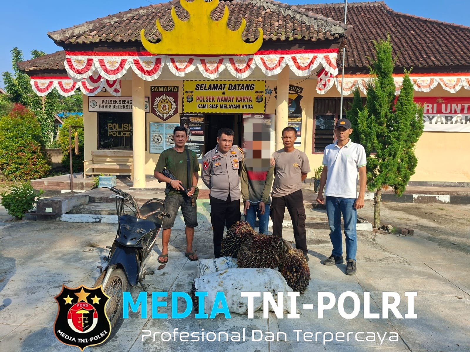 Curi 1 Ton Buah Sawit, Pria Asal Marga Sekampung Diciduk Tekab 308 Presisi Polsek Waway Karya