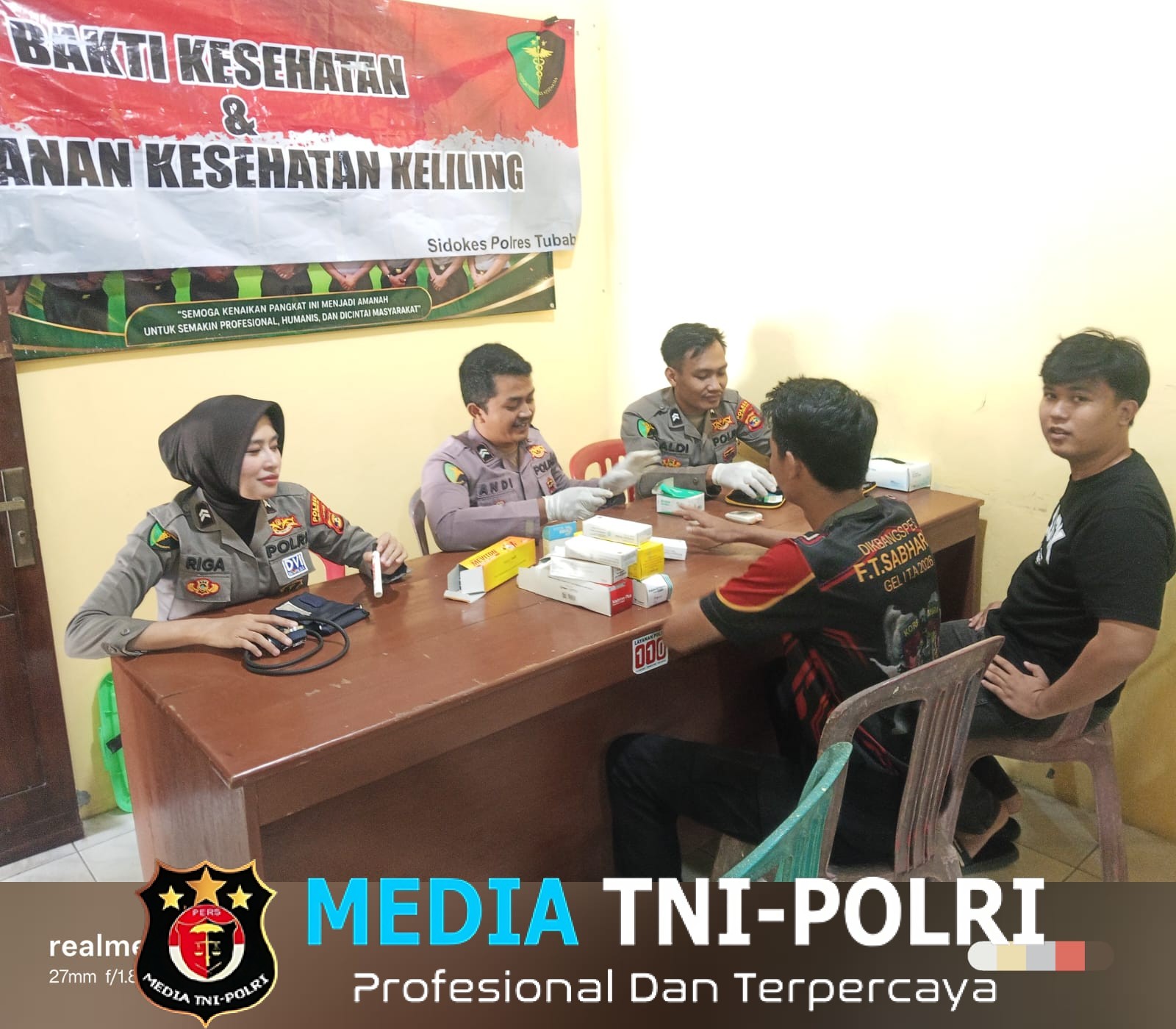 Sidokkes Polres Tulang Bawang Barat Lakukan Pengecekan Kesehatan Rutin kepada Seluruh Personil Polsek Lambu Kibang