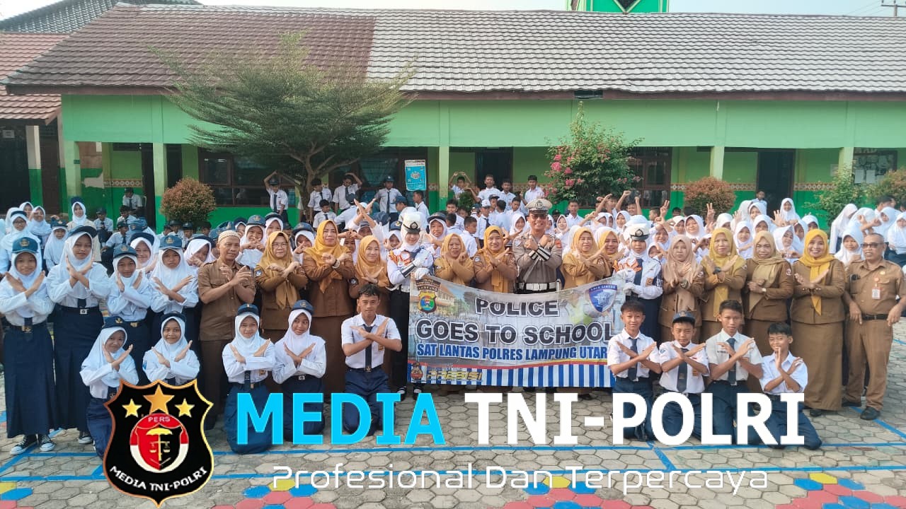 Satlantas Polres Lampung Utara Edukasi Keselamatan Berlalu Lintas Melalui Program Police Goes to School