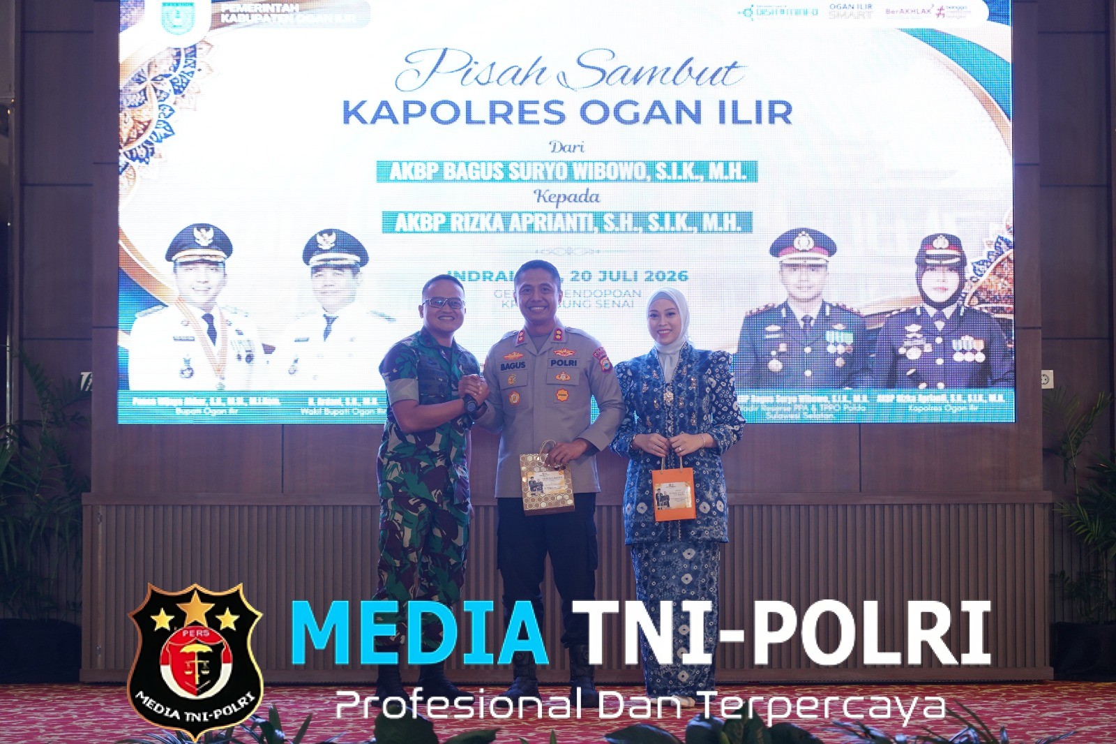 Dandim 0402/OKI-OI Hadiri Pisah Sambut Kapolres Ogan Ilir, Perkuat Sinergitas TNI-Polri