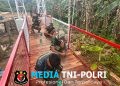 Bakti TNI untuk Rakyat Berbuah Nyata, Jembatan Gantung Sungai Sowu Segera Rampung