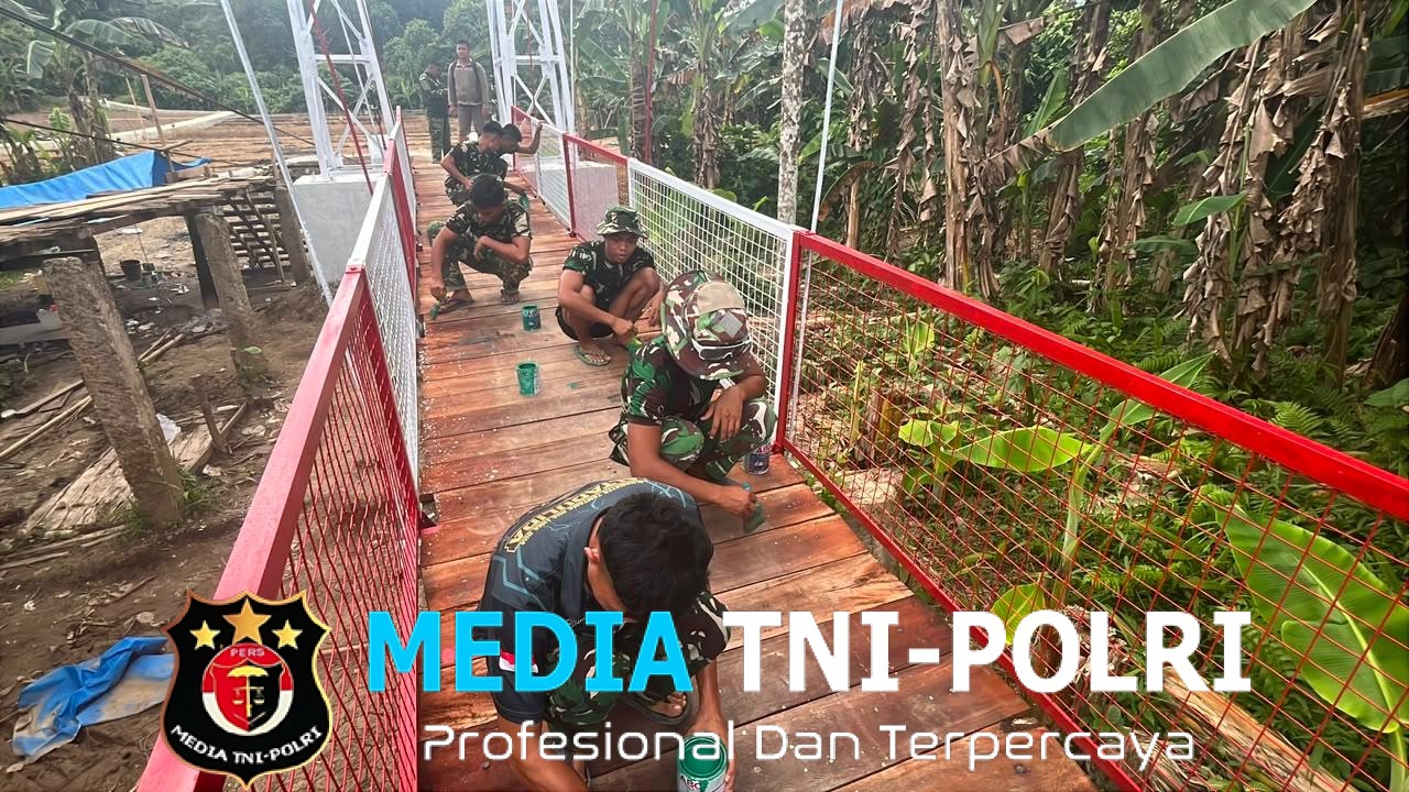 Bakti TNI untuk Rakyat Berbuah Nyata, Jembatan Gantung Sungai Sowu Segera Rampung