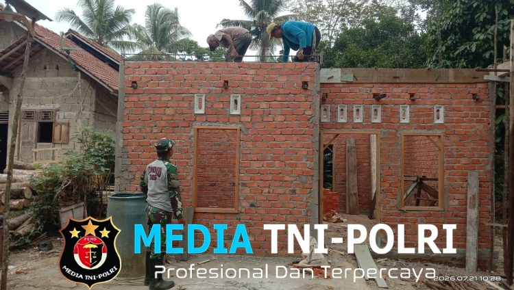 Semangat Gotong Royong Tak Surut, Pembangunan RTLH Karya Bakti TNI di Bukit Murau Terus Dikebut