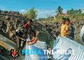 Kebersamaan TNI dan Masyarakat Membangun 15 Jembatan Aramco di Merauke Terus Dikebut