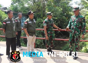 Dandim 0402/OKI Tinjau Pembangunan MCK, Sumur Bor dan Jembatan Penghubung di Desa Tebedak