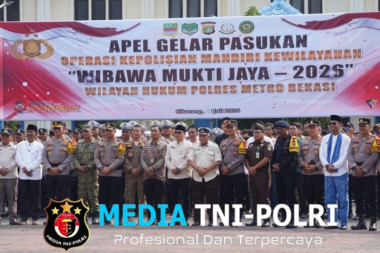 Jaga Jakarta Jaga Bekasi, Polres Metro Bekasi Gelar Pasukan Operasi Wibawa Mukti Jaya 2026
