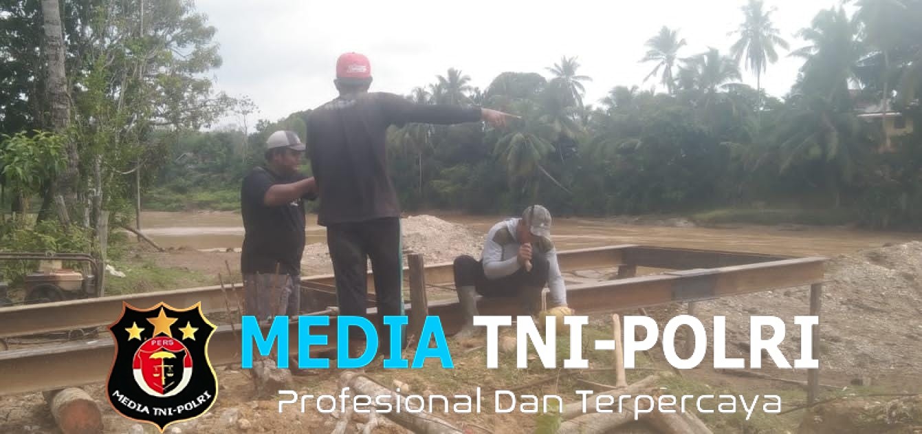 Pembangunan Jembatan Gantung Teluk Tigo Mulai Tunjukkan Progres, Wujud Sinergi TNI AD dan Pemerintah Daerah