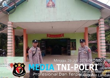 Polsek Menyuke Lakukan Pengamanan Ibadah Misa Minggu Biasa
