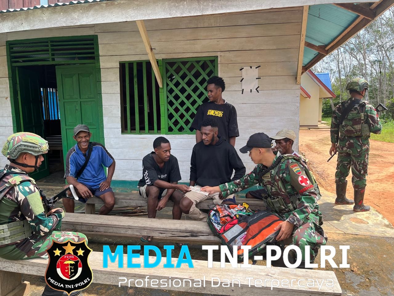 Yankes Keliling Satgas Yonif 123/Rajawali Perkuat Kepercayaan Masyarakat dan Dukung Pemerataan Layanan Kesehatan di Papua Selatan