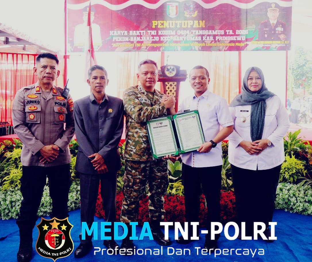 Karya Bakti TNI Kodim 0424/TGM 2026 Resmi Ditutup Bupati Pringsewu Riyanto Pamungkas