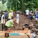 TEROBOS HUJAN DEMI JEMBATAN RAKYAT Komandan Kiramil Songgon Pimpin Langsung Percepatan Pembangunan Jembatan Garuda di Songgon