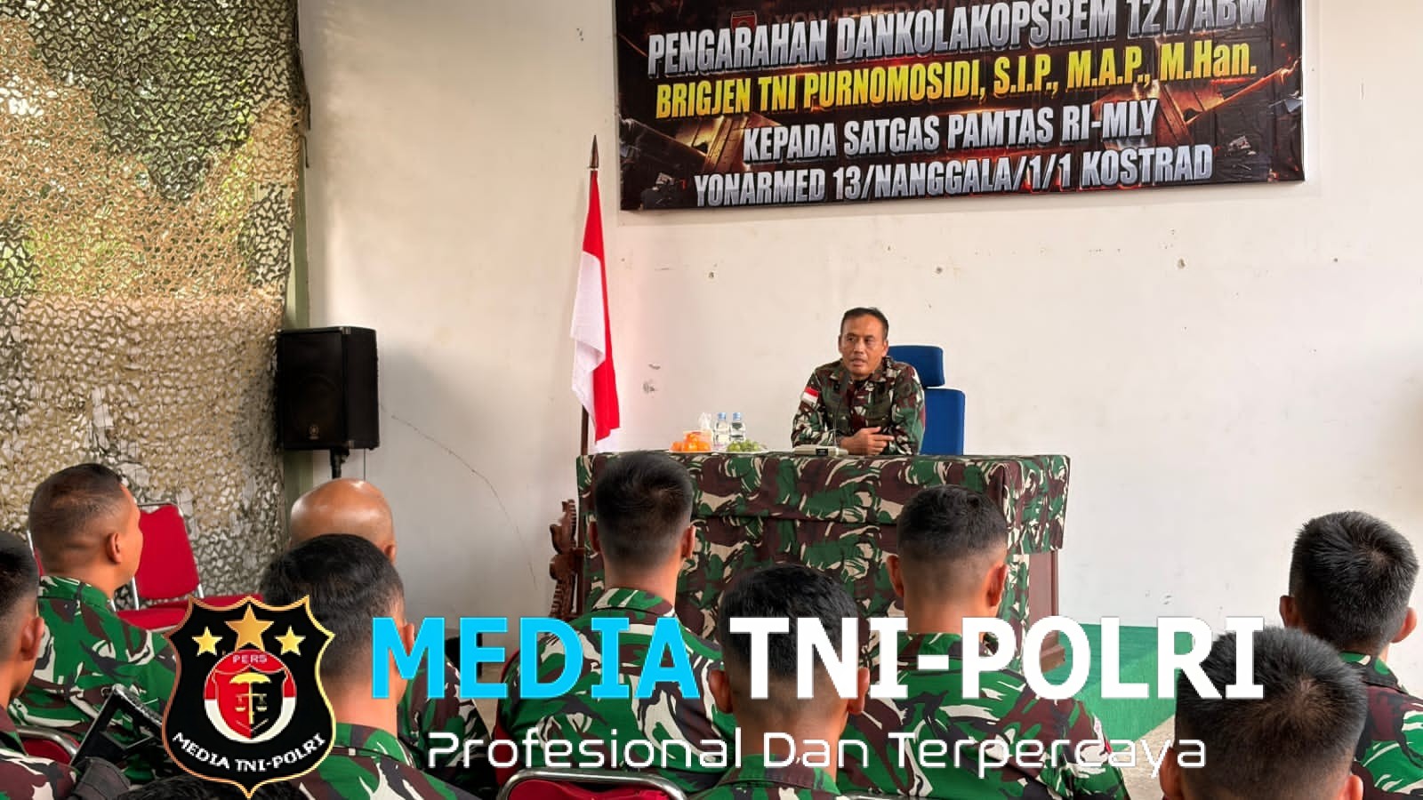 Perkuat Kesiapsiagaan di Tapal Batas, Dankolakopsrem 121/ABW Laksanakan Kunjungan Kerja ke Jajaran Pos Satgas Pamtas Yonarmed 13/Nanggala