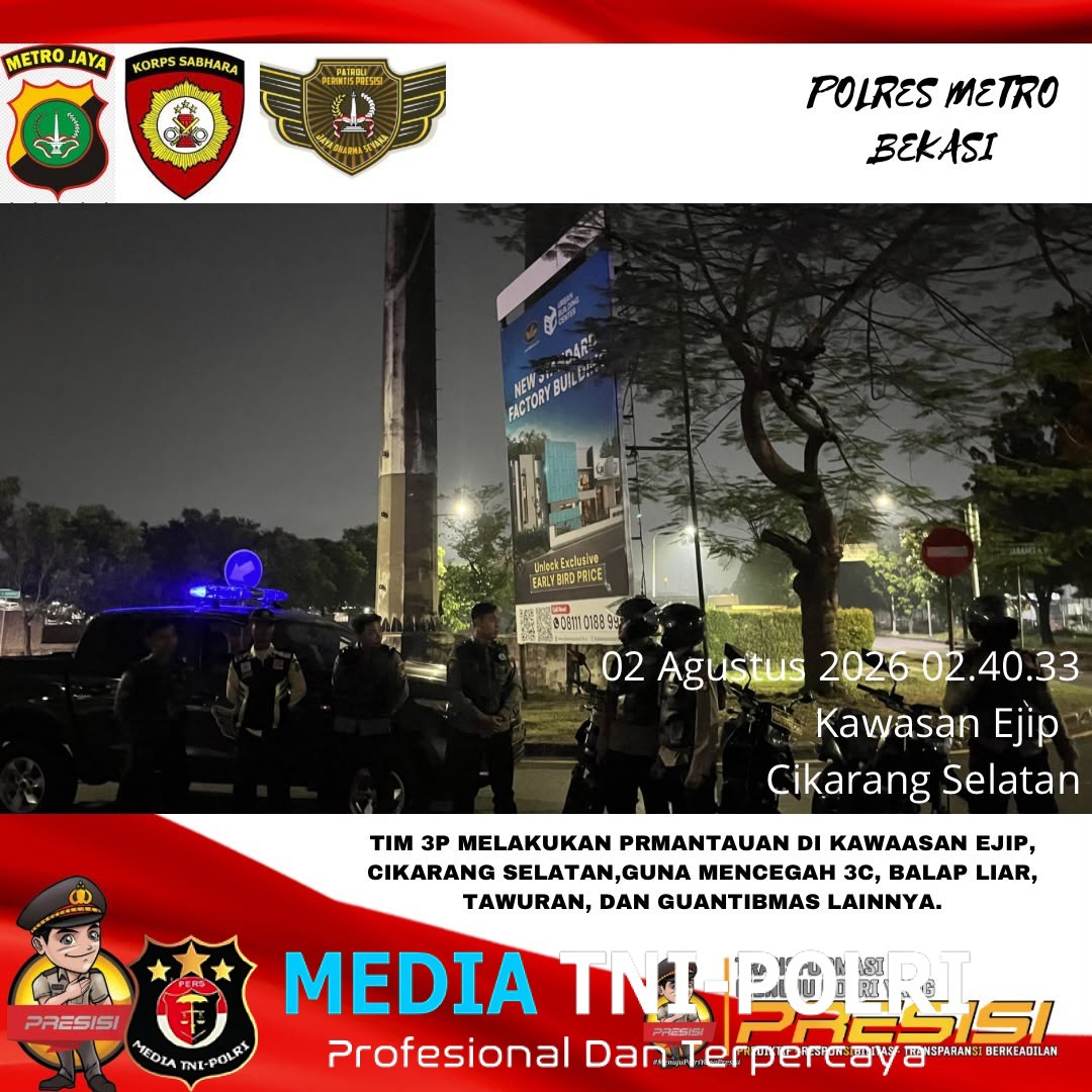 Patroli Perintis Presisi Sisir Lima Wilayah Cikarang, Antisipasi 3C, Balap Liar, dan Tawuran