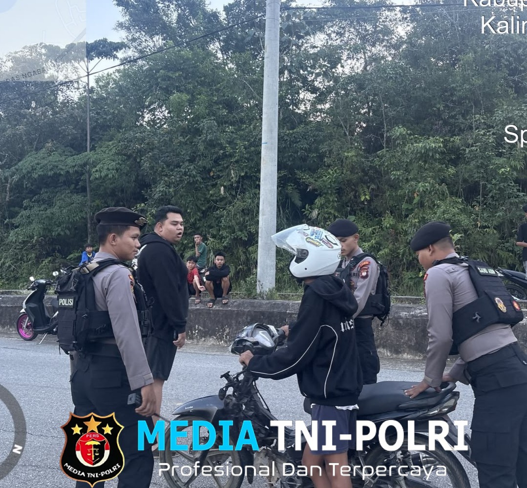 Patroli Satsamapta Polres Landak Edukasi Remaja Cegah Balap Liar, Untuk Ciptakan Situasi Tetap Kondusif