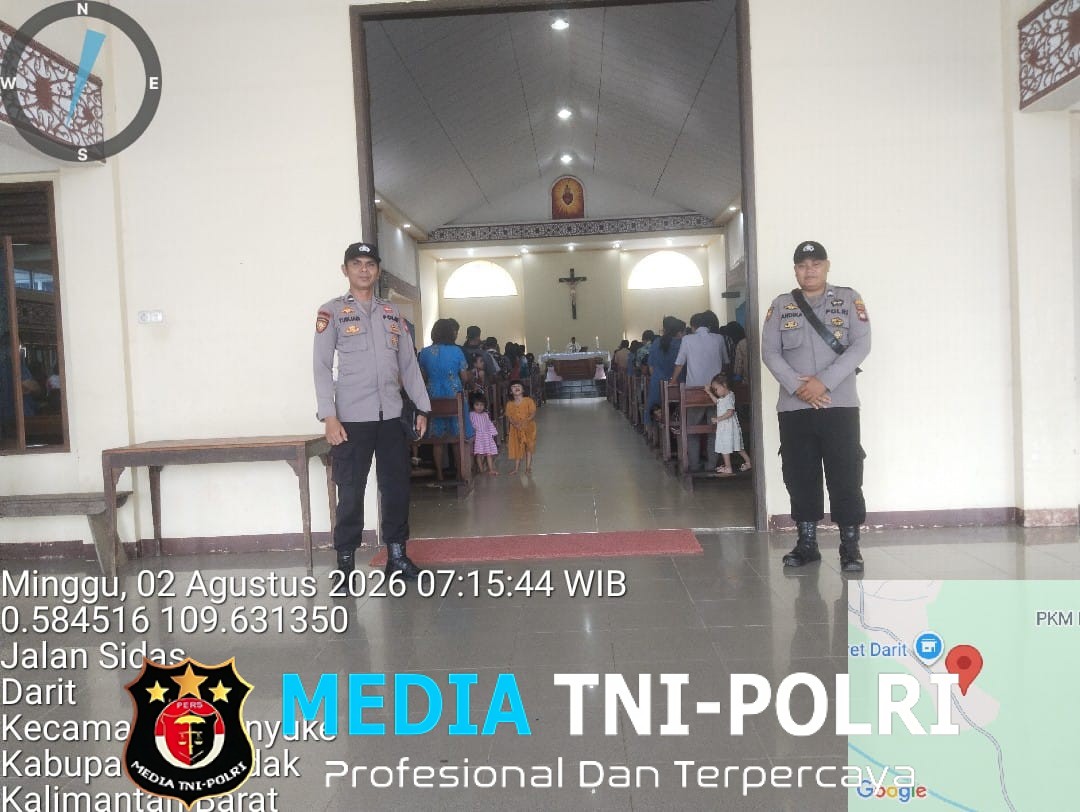 Polsek Menyuke Lakukan Pengamanan Ibadah Misa Hari Minggu Biasa