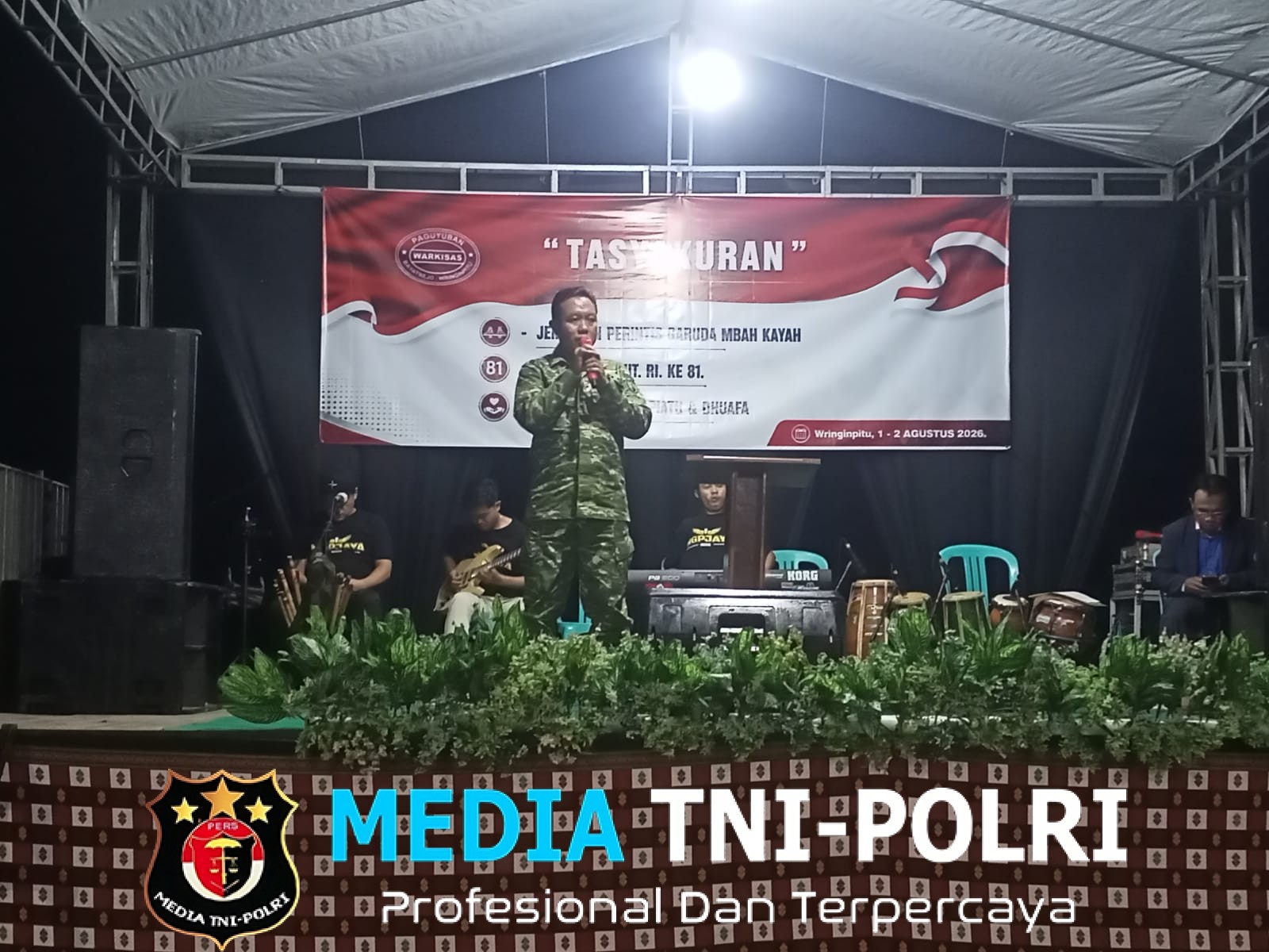Bati Tuud Koramil 0825/09 Tegaldlimo, Menghadiri Acara Tasyakuran Jembatan Perintis Garuda Merah Putih, Peringatan HUT RI Ke-81, dan Santunan Yatim Piatu di Desa Wringinpitu