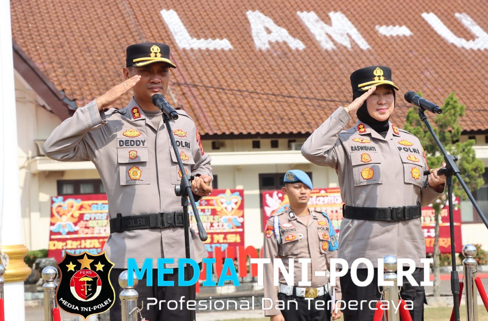 Polres Lampung Utara Gelar Upacara Penyerahan Tunggul Kesatuan “Wira Bhakti Bumi Ragem Tunas