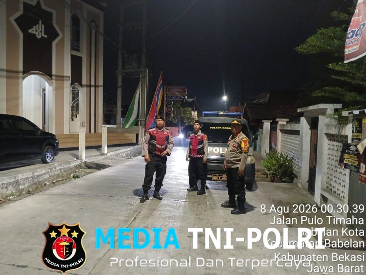 Polsek Babelan Gelar Patroli Biru, Antisipasi 3C dan Kejahatan Jalanan
