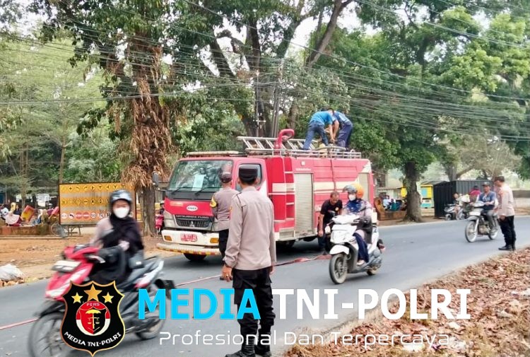 Sigap! Polisi, Damkar dan BPBD Bergerak Cepat Padamkan Kebakaran Warung Kuliner di Prosida Bandar Jaya