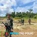 Satgas Yonif 645 GTY Pos Muara Nawa Melaksanakan Kegiatan Membangun Gereja Di Distrik Airu 