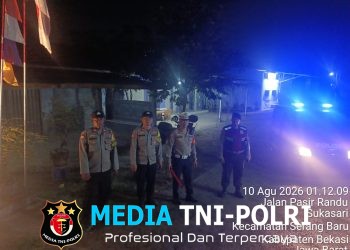 Jaga Jakarta Jaga Bekasi, Patroli Preventif Polsek Serang Baru Perkuat Pengamanan Perumahan Bumi Cikarang Asri