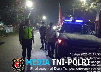 Jaga Jakarta Jaga Bekasi, Patroli Mobile Polsek Babelan Antisipasi 3C di Jalan Raya Ujung Harapan