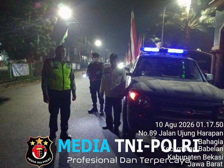 Jaga Jakarta Jaga Bekasi, Patroli Mobile Polsek Babelan Antisipasi 3C di Jalan Raya Ujung Harapan