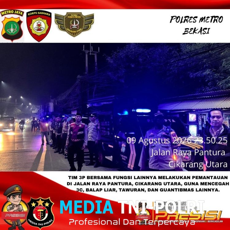Jaga Jakarta Jaga Bekasi, Patroli Perintis Presisi Sisir Cikarang Utara hingga Cikarang Selatan